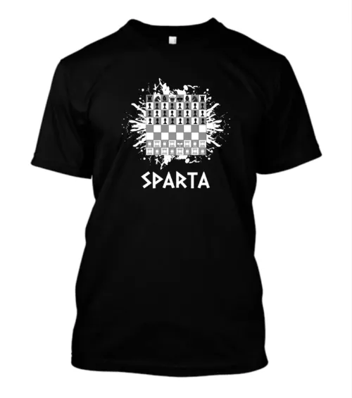 Sparta Curved Hem Shirt - Chess & Movie-Inspired Ancient Greek Themed Tee
