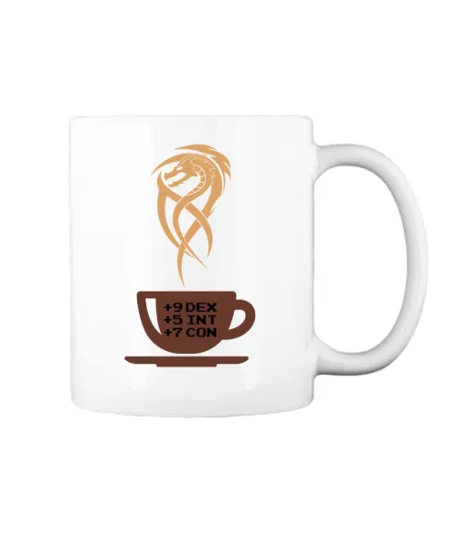 Tabletop Game Character Stat Boosting RPG Ceramic Coffee Mug