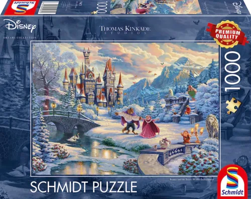 Thomas Kinkade: Disney Beauty & the Beast Winter Enchantment Puzzle - 1000pc