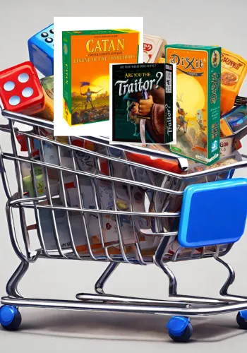 cart full of board games
