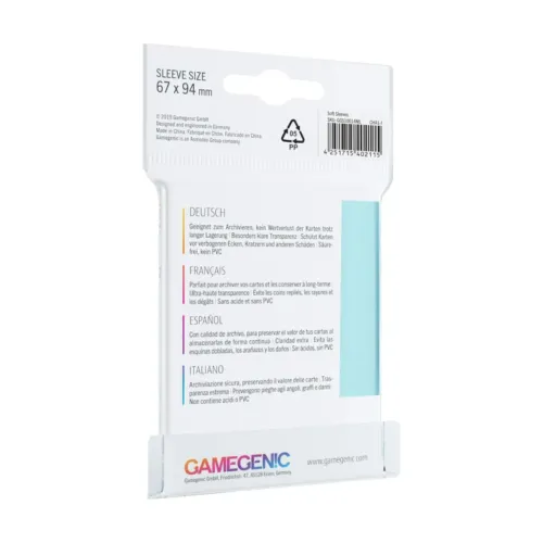 Soft Sleeves Pack of 100 Clear Standard Card Game Sleeves