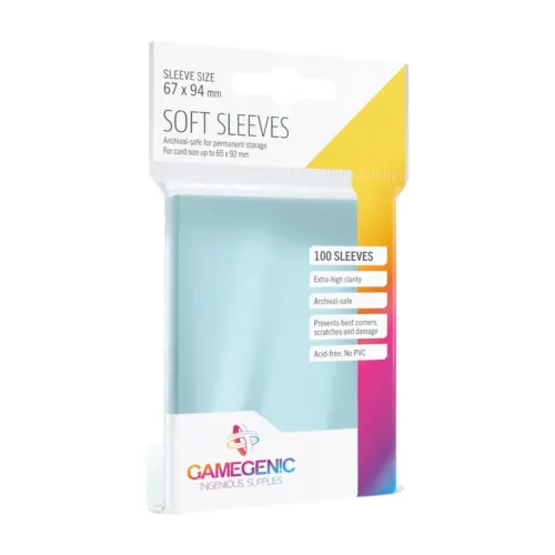 Soft Sleeves Pack of 100 Clear Standard Card Game Sleeves