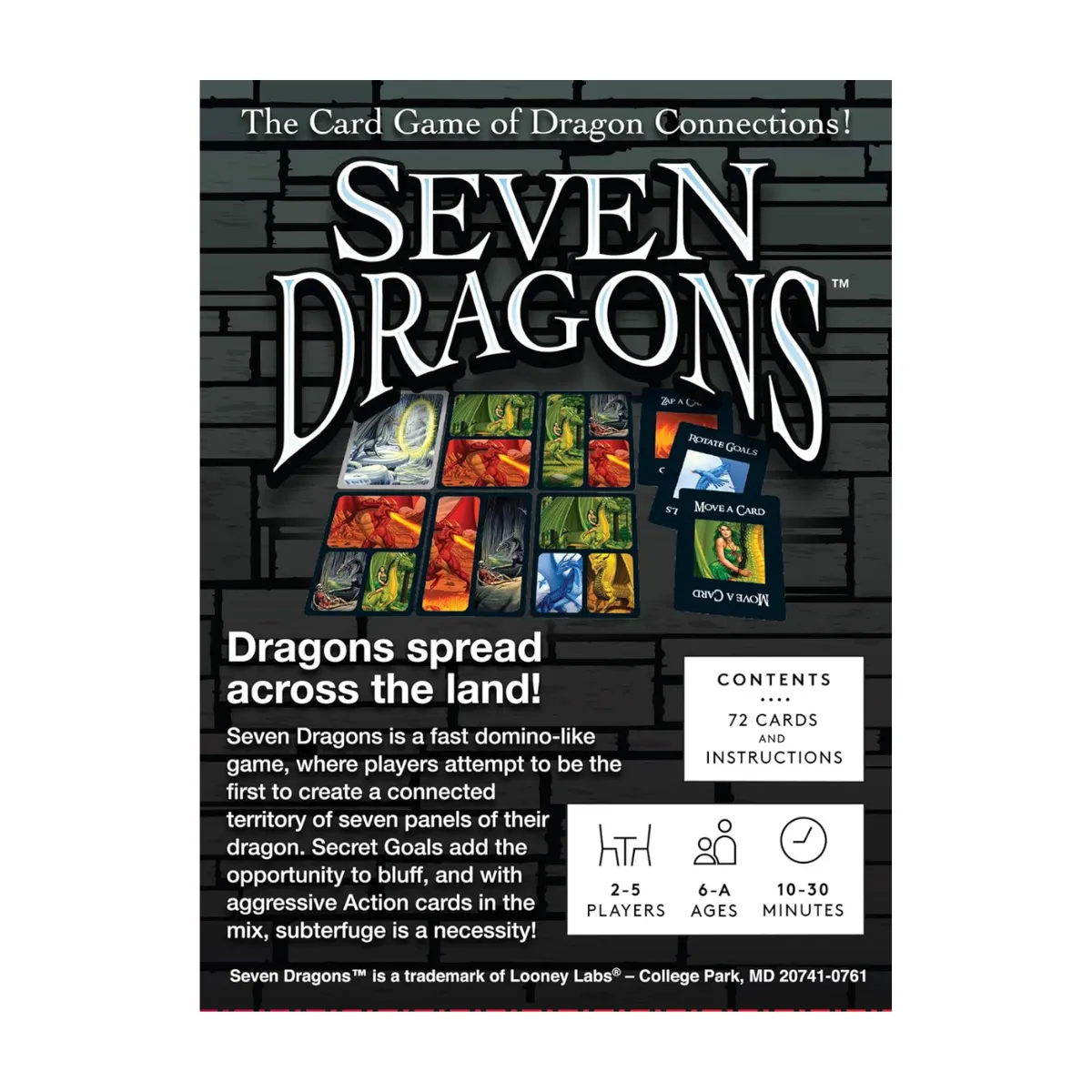 Looney Labs Seven Dragons Card Game - Create a Dragon Territory with Strategic Gameplay Looney Labs Seven Dragons Card Game - Create a Dragon Territory with Strategic Gameplay